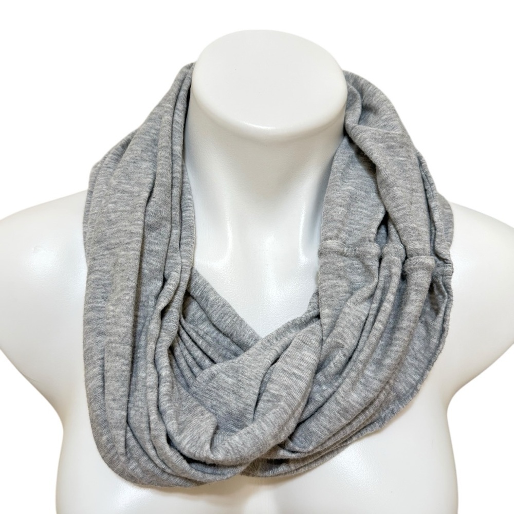 Vince grey jersey knit infinity scarf capsule wardrobe minimalist